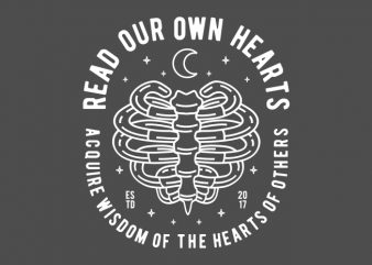 Read Our Own Hearts vector t-shirt design for commercial use