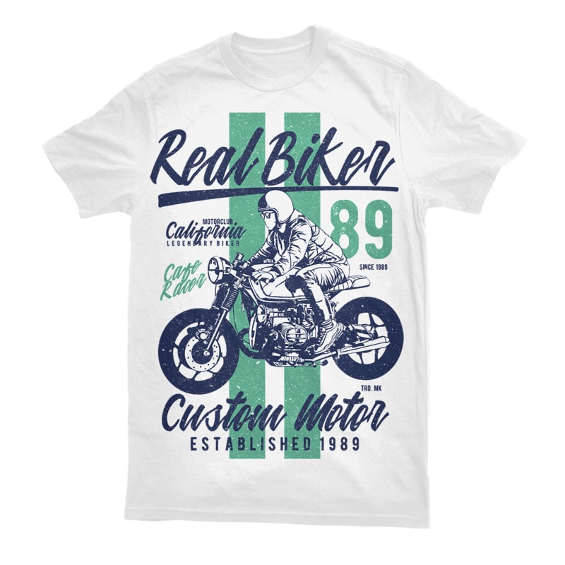 Real Biker Vector t-shirt design tshirt designs for merch by amazon