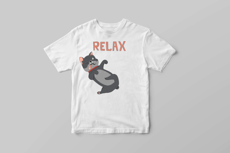 Relax cute puppy chilling graphic t shirt design t-shirt designs for merch by amazon