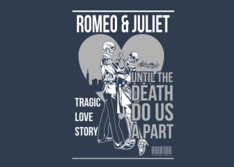 Romeo and juliet vector t shirt design for download