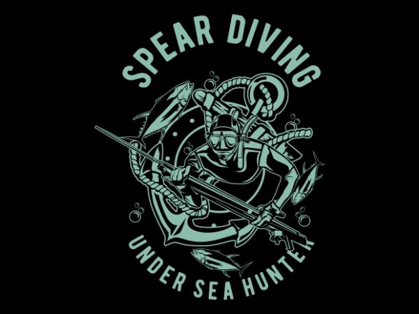 Spear diving t shirt design for purchase