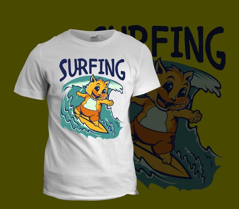 SURFING vector shirt designs