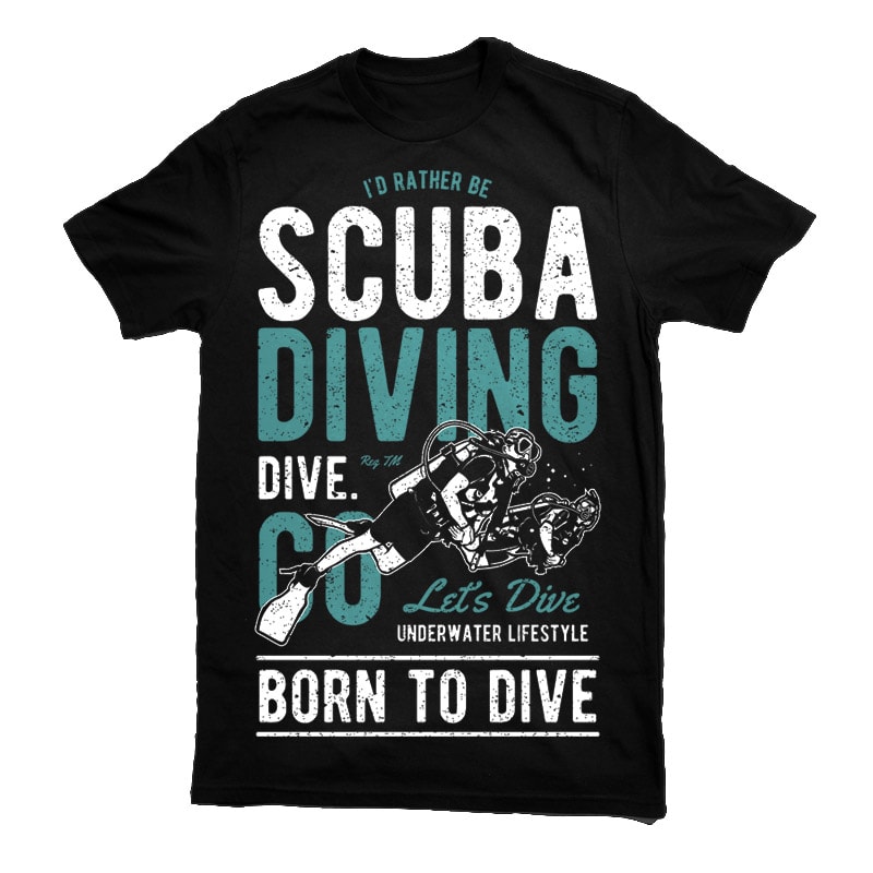 Scuba Diving Vector t-shirt design tshirt designs for merch by amazon