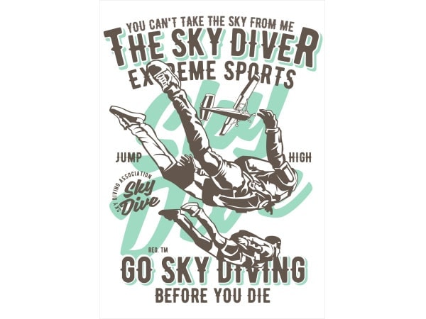 Sky diver vector t-shirt design Sky diver vector t-shirt design