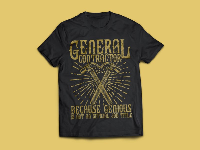 GENERAL CONTRACTOR t shirt design png