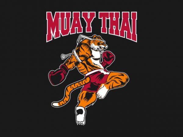 Tiger muay thai vector t shirt design artwork