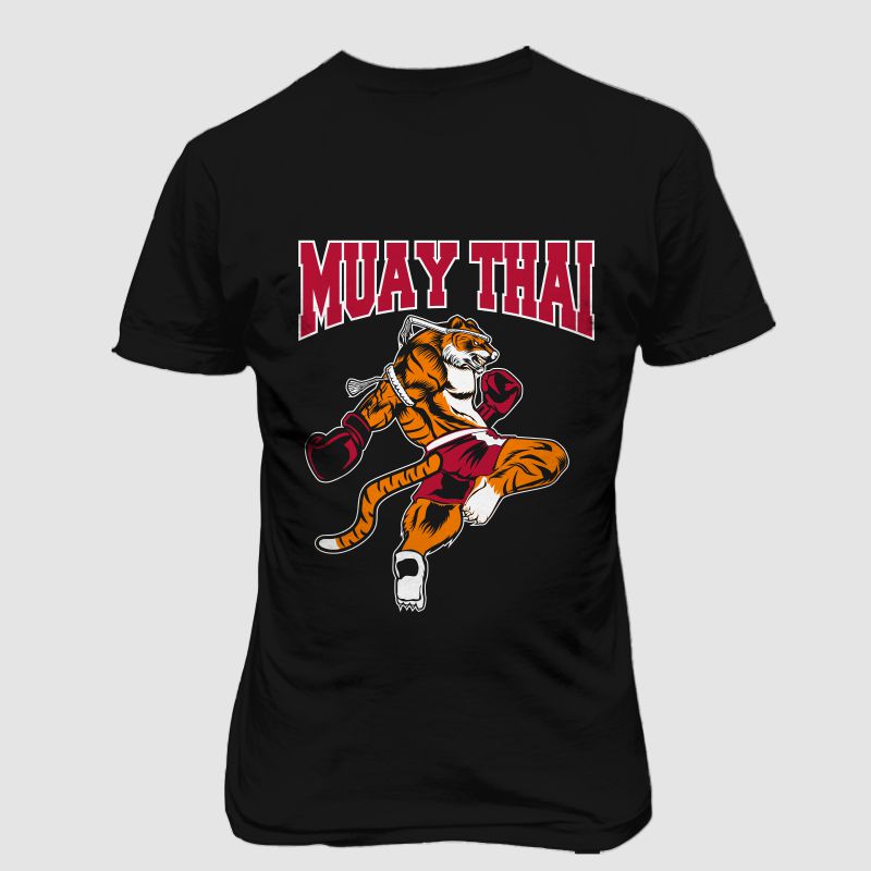 TIGER MUAY THAI t shirt designs for printify