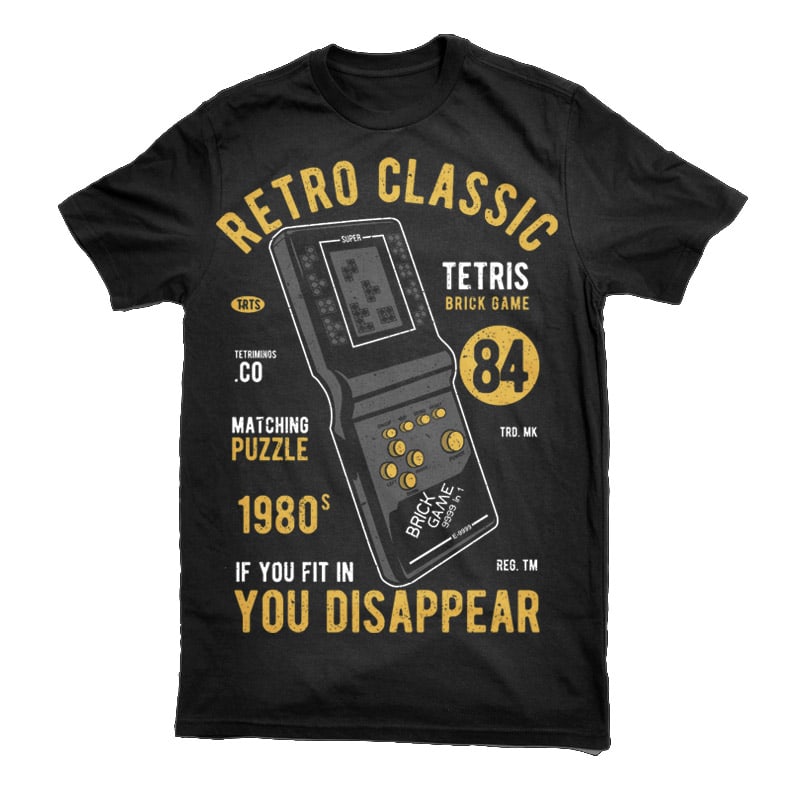 Tetris Brick Game Vector t-shirt design vector t shirt design