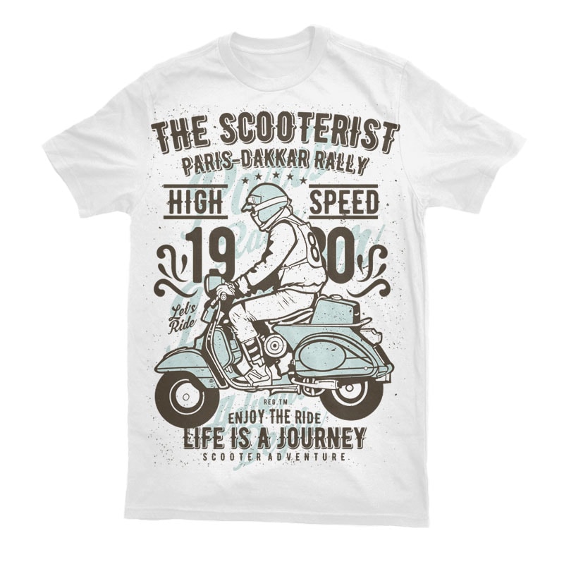 The Scooterist 1980 Graphic t-shirt design vector t shirt design