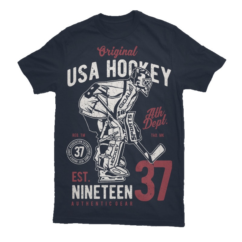 USA Hockey Vector t-shirt design tshirt-factory.com