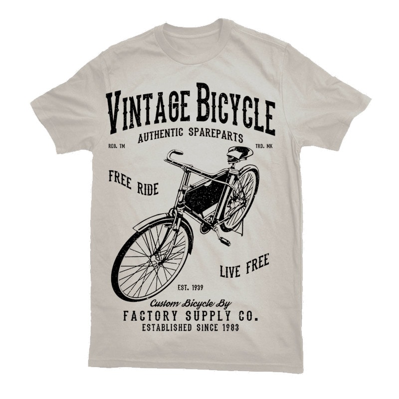 Vintage Bicycle Graphic t-shirt design tshirt-factory.com