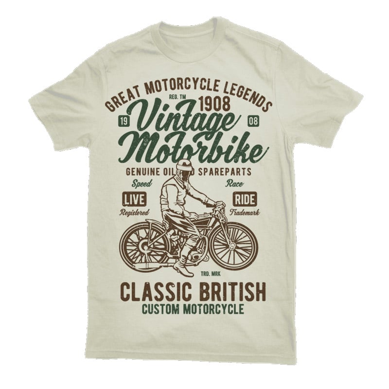 Vintage Motorbike Vector t-shirt design tshirt-factory.com