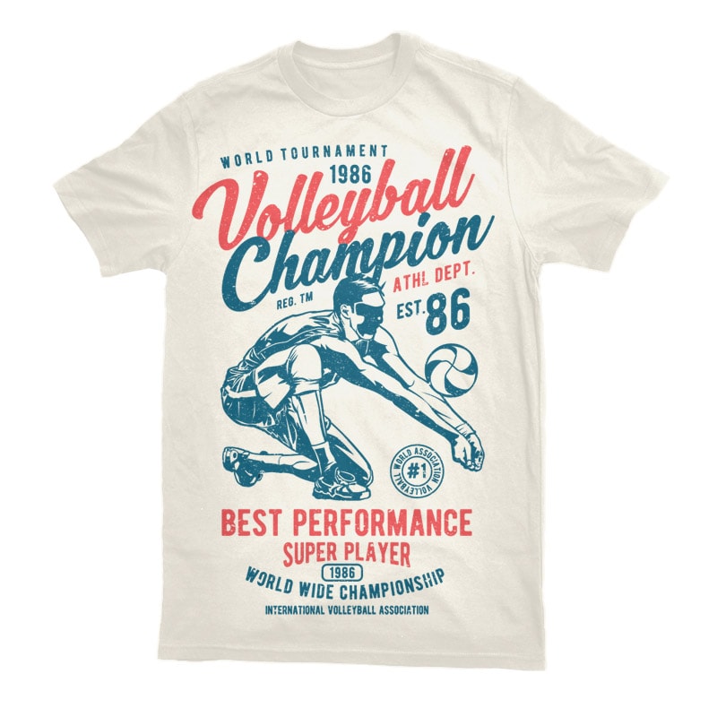 Volleyball Champion Vector t-shirt design t shirt design png