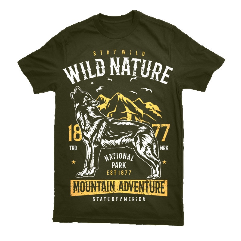 Wild Nature Vector t-shirt design t shirt designs for merch teespring and printful