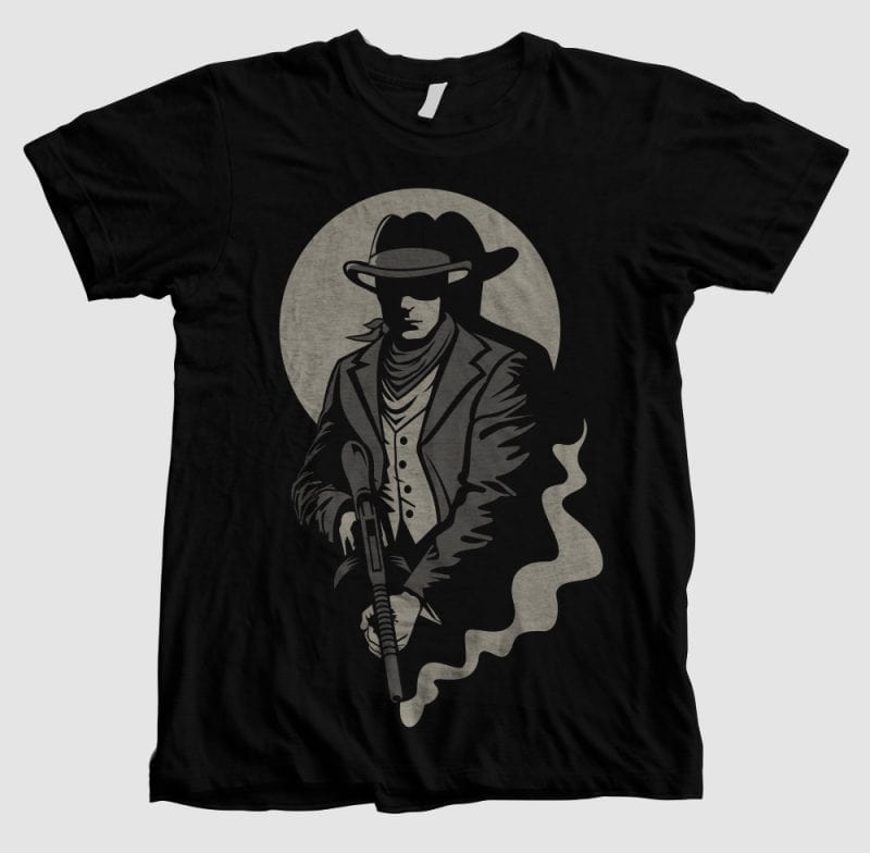 wild west tshirt design for sale