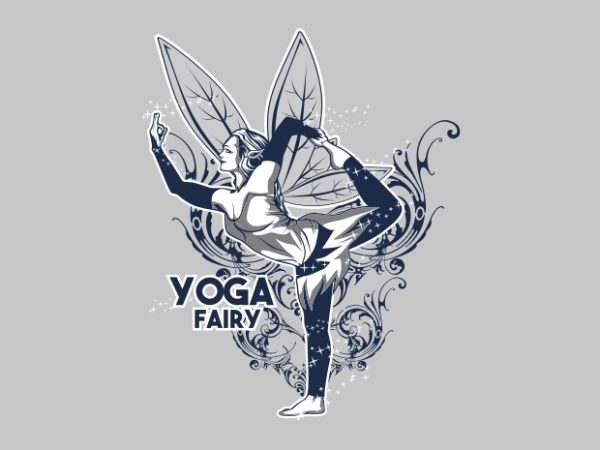 Yoga fairy t shirt design for sale