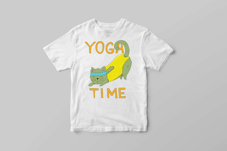 Yoga time cute cat doing kitten sport t shirt printing design buy tshirt design