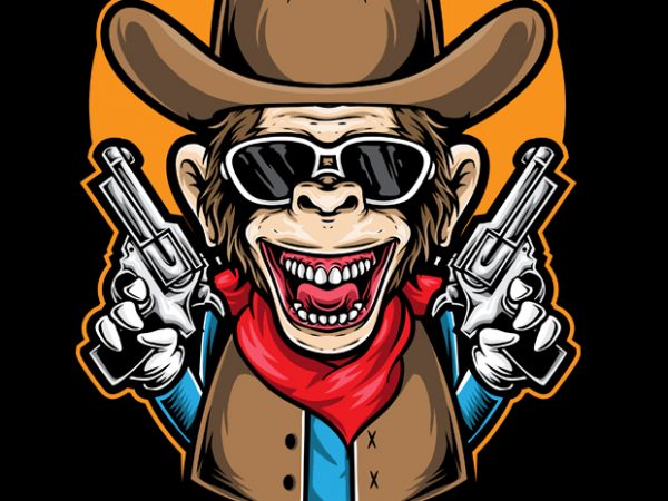 Ape cowboy buy t shirt design for commercial use