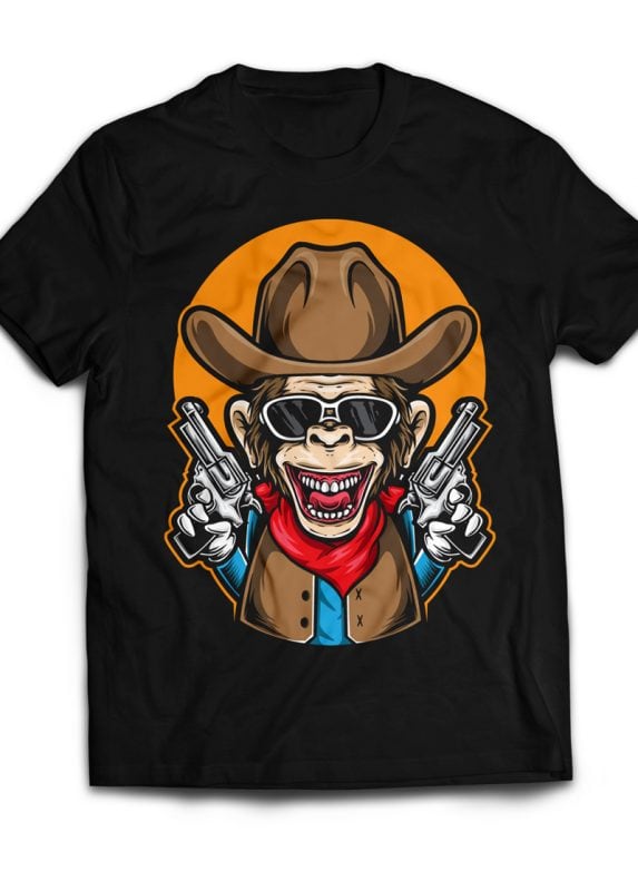 Ape Cowboy tshirt design for sale