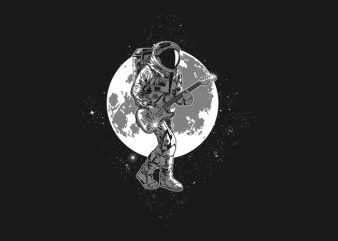 astronaut rockstar graphic t-shirt design