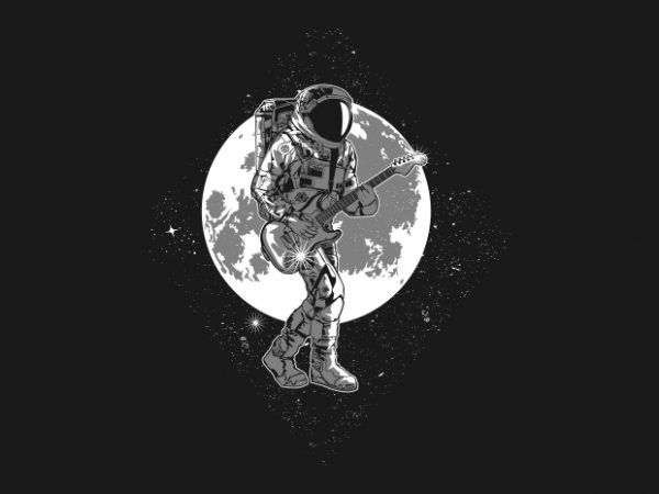 Astronaut rockstar graphic t-shirt design