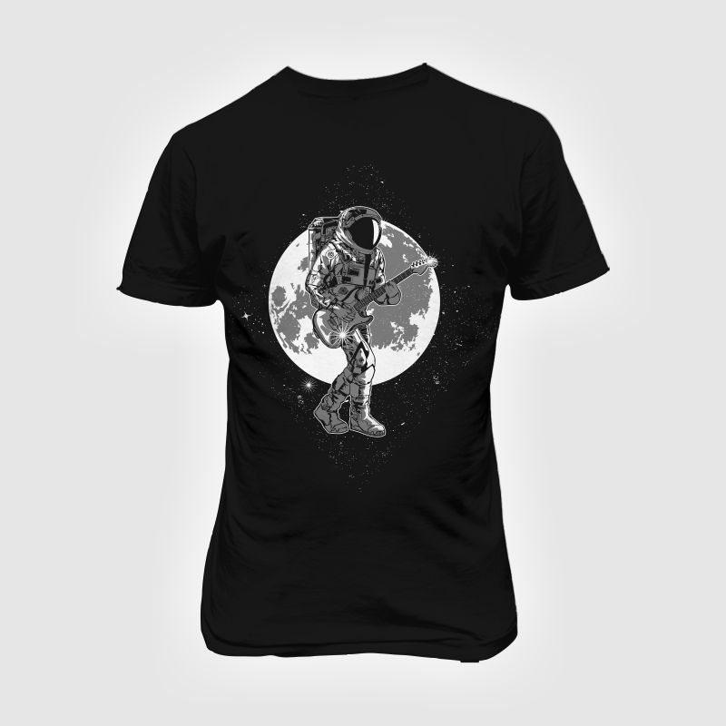 astronaut rockstar t shirt design graphic