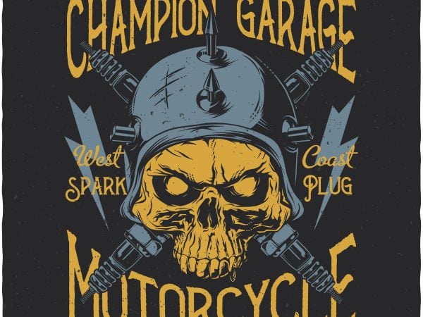 Champion garage. vector t-shirt design