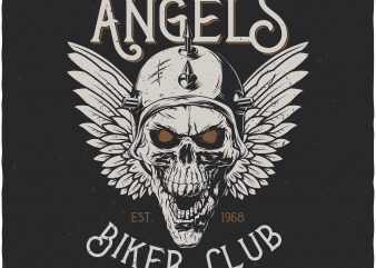 Steel angels. Vector T-Shirt Design