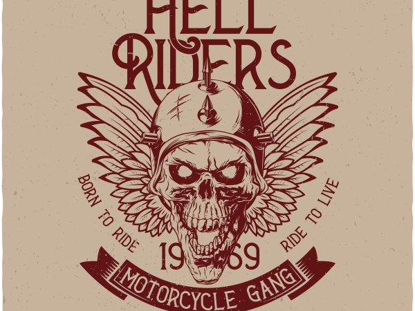 Hell riders. vector t-shirt design
