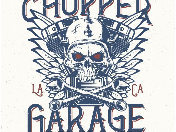 Chopper garage. vector t-shirt design