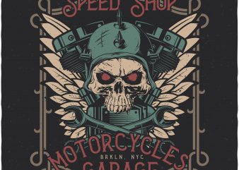 Speed Shop. Vector T-Shirt Design
