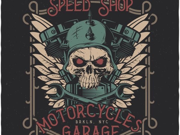 Speed shop. vector t-shirt design