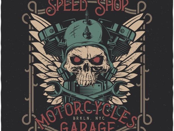 Speed shop. vector t-shirt design Speed shop. vector t-shirt design