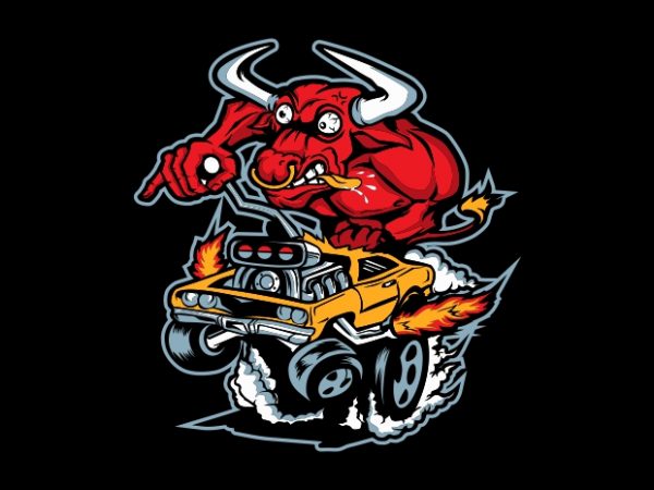 Bull ride print ready shirt design