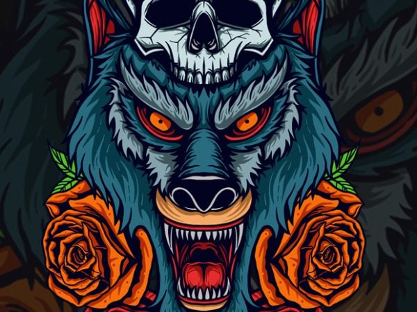 Wolf head t-shirt design