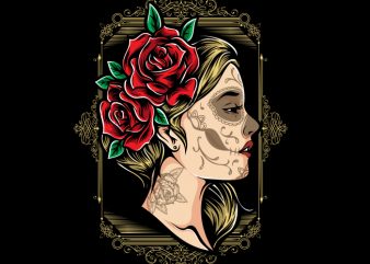 Girls and Roses vector shirt design