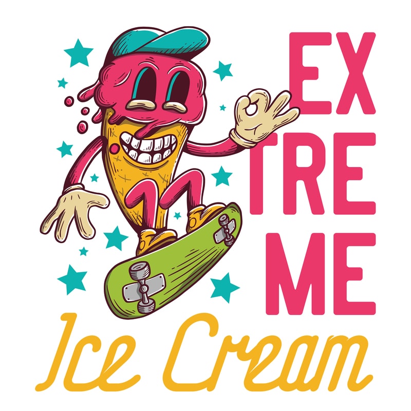 Extreme Ice Cream. Vector T-Shirt Design - Buy t-shirt designs