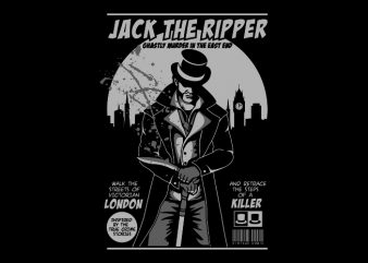 jack the ripper vector t shirt design for download
