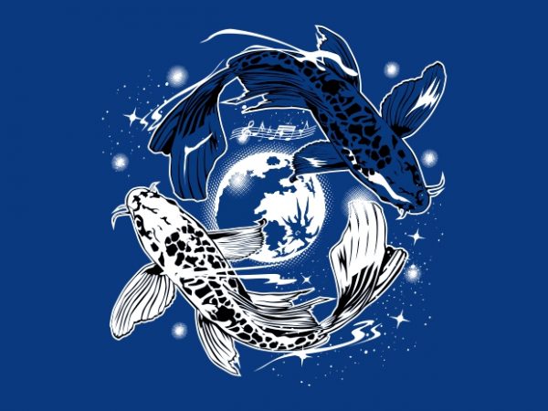 Koi fish print ready shirt design