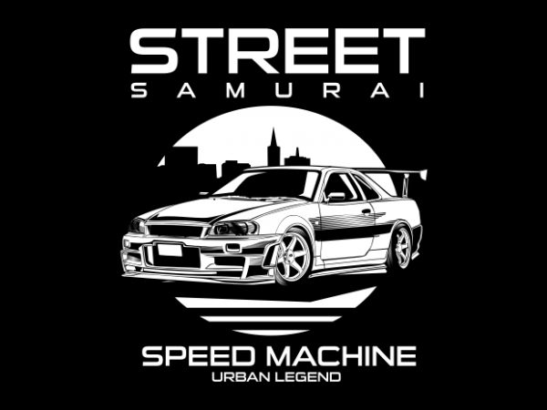Street samurai t shirt design for purchase