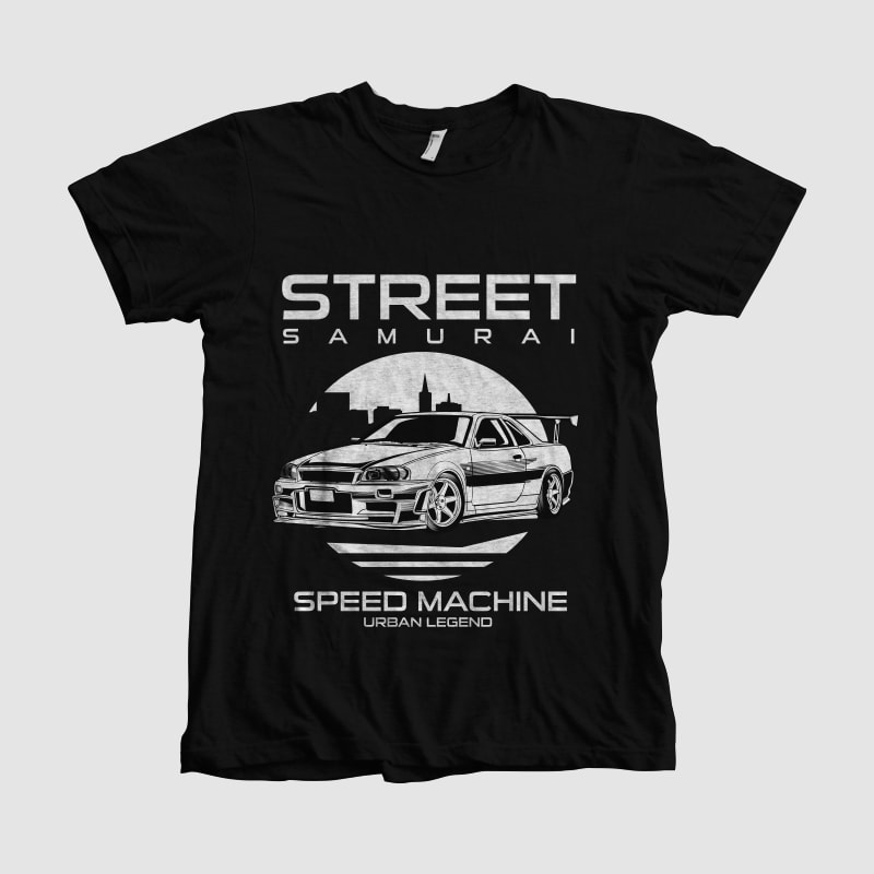 street samurai tshirt design for sale