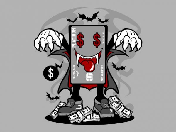 Vampire credit card design for t shirt