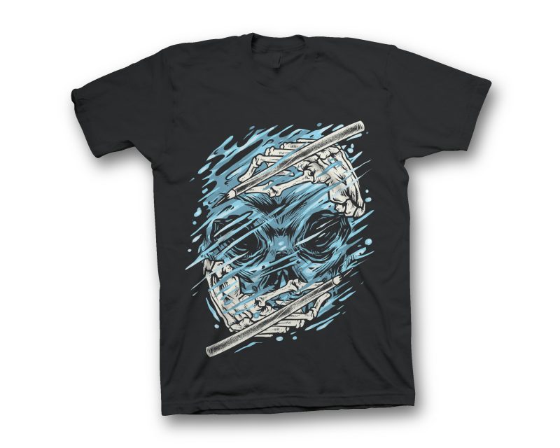 Hydro Skull vector t shirt design