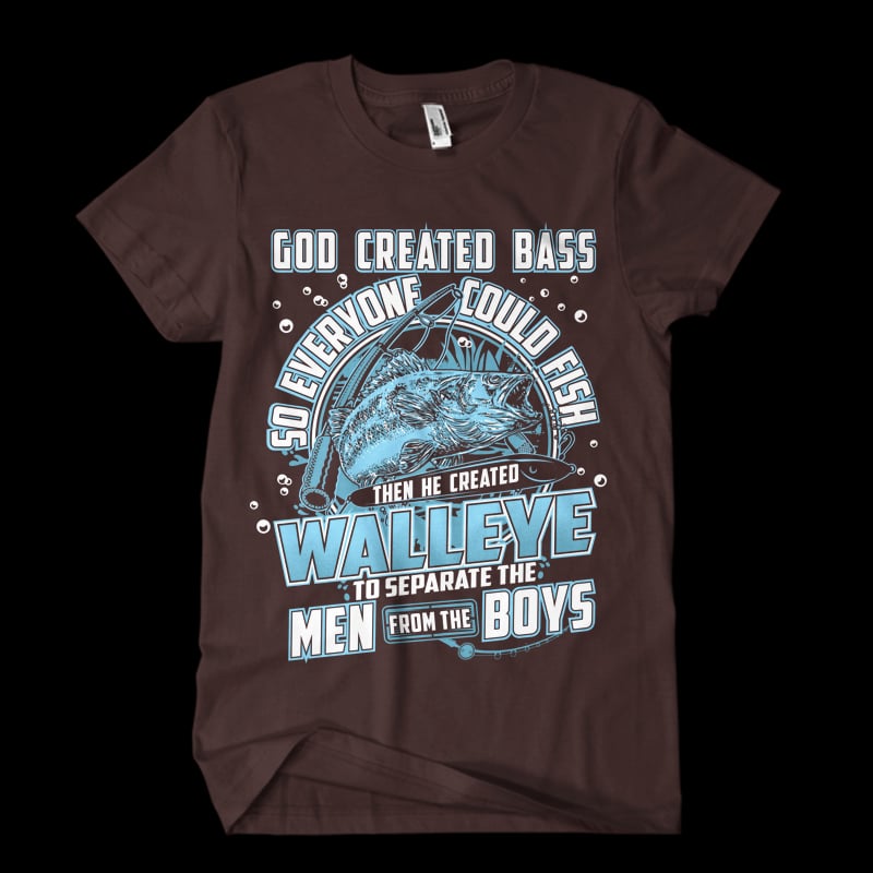 Born To Fish Walleye Vector t-shirt design t shirt designs for print on demand