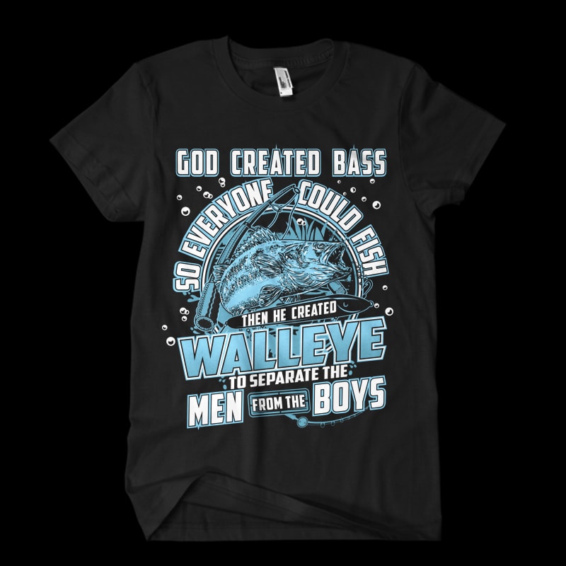 Born To Fish Walleye Vector t-shirt design t shirt designs for print on demand