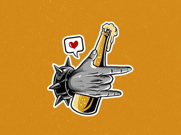 Rock and beer graphic t-shirt design