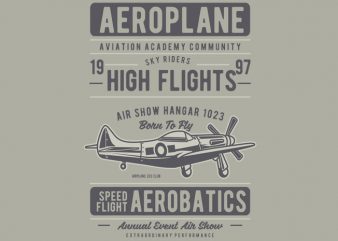 Aeroplane vector t-shirt design template