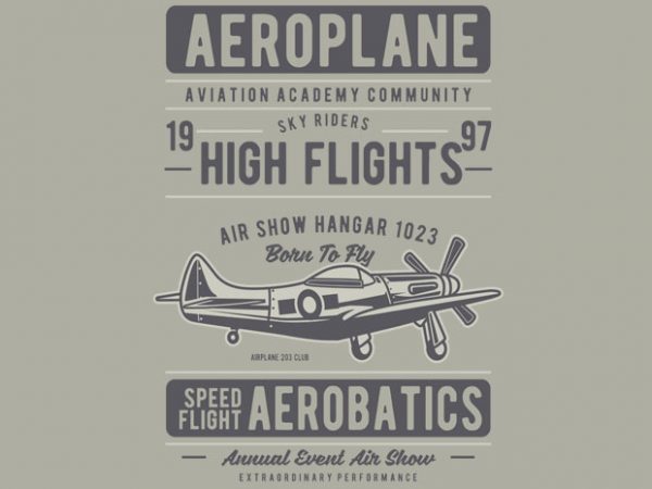 Aeroplane vector t-shirt design template