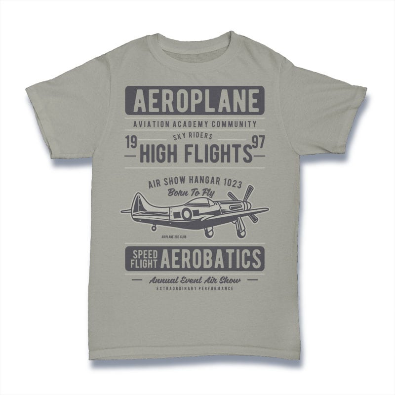 Aeroplane vector t shirt design