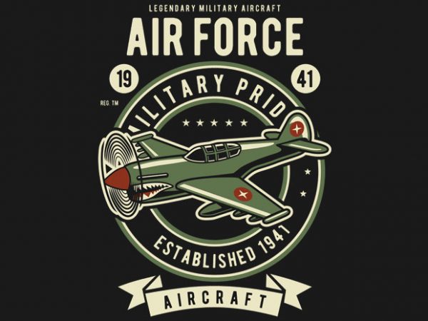 Air Force vector t shirt design for download - Buy t-shirt designs